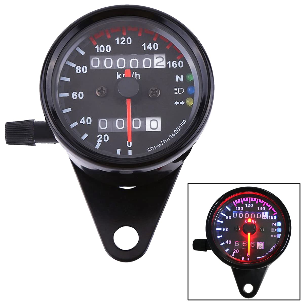 de 12V Velocímetro de Motocicleta,tacómetro,velocímetro con retroiluminación LED,Ajuste Universal para Todas Las Motocicletas