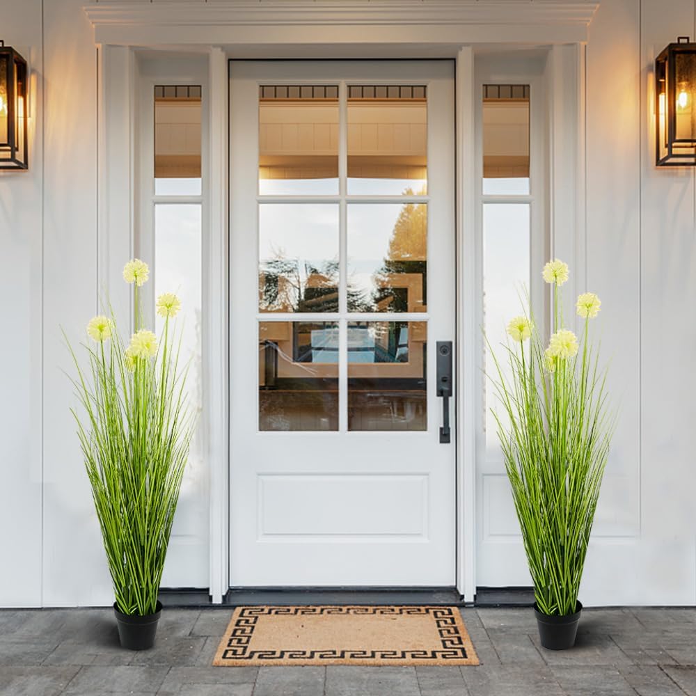 Melorca&Guilla Artificial Plants,Artificial Tall Grass, 2Pack 49" Faux Grass Plant Indoor Outdoor Fake Tall Grass Fake Plants for Shop Garden Office Home Décor (2, Wheat Seed, 49 inch) - Image 8