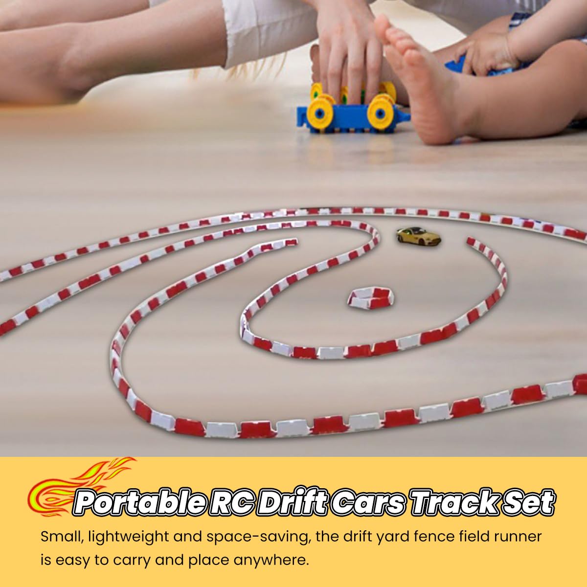 Locadence 120Pcs RC Car Racing Track Drift Runway, Drift Cars RC Barrier, RC Drifting Race Track Barrier, Drift Field Fence for Remote Control Cars Drifting Exercises, Create Thrilling Race Tracks