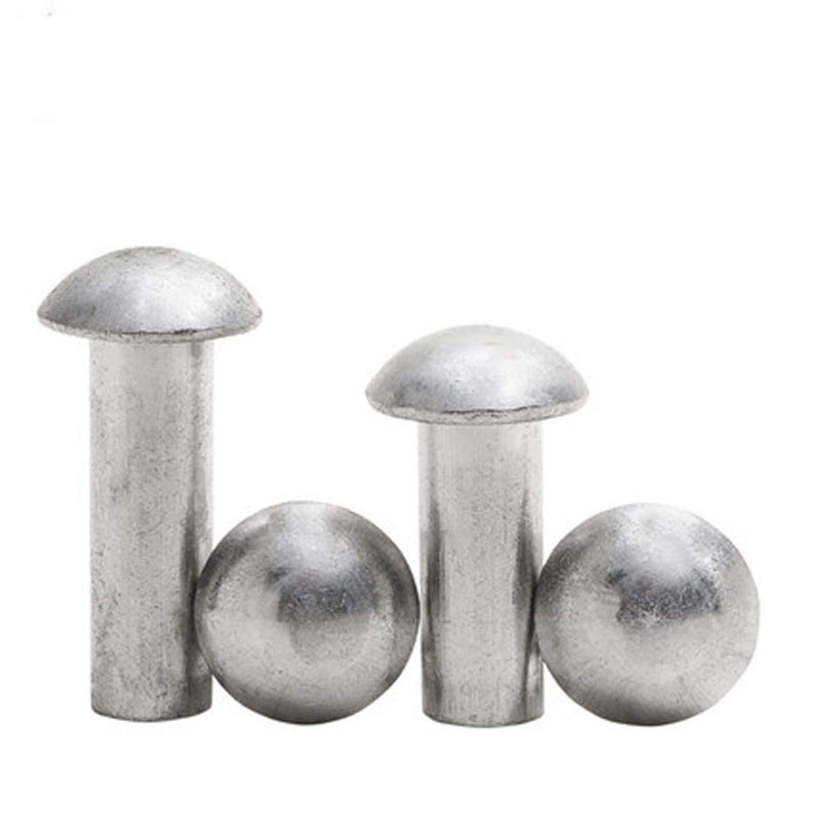 Tornillos Tuercas, sujetadores, remaches, remache M8 Remaches de cabeza redonda Remaches sólidos de aluminio de 16 a 50 mm de largo, robustos y duraderos (longitud del vástago: M8 x 35 mm (10 piezas))