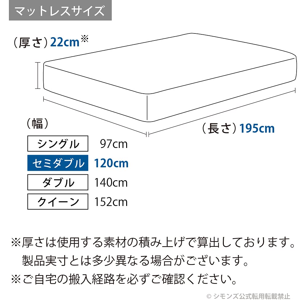 Amazon.co.jp: シモンズ(Simmons) 正規品マットレス セミダブル
