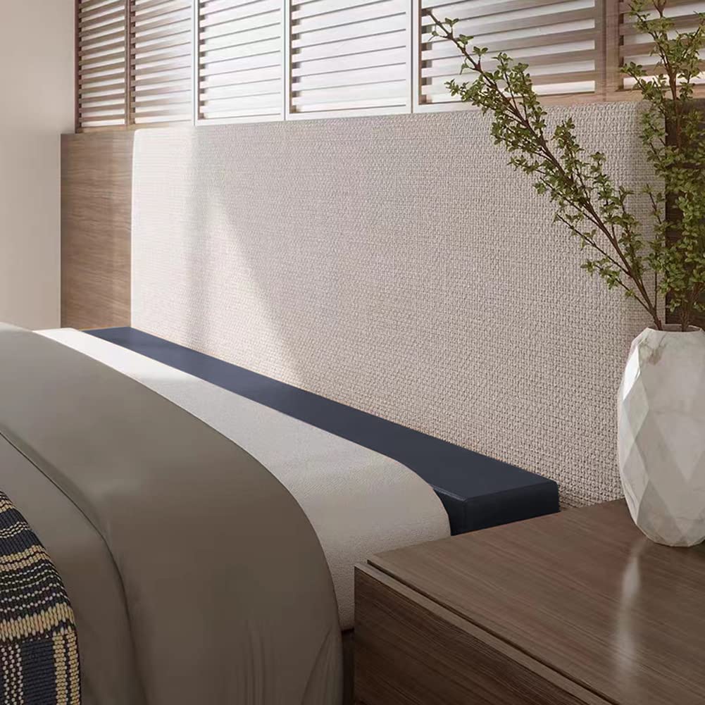 TYUHAWCustom Leather Bed Guard Mattress Extender Queen/King Bed Gap Filler,Soft Memory Foam Headboard Pillow,150cm/180cm/200cm,Removable Cover