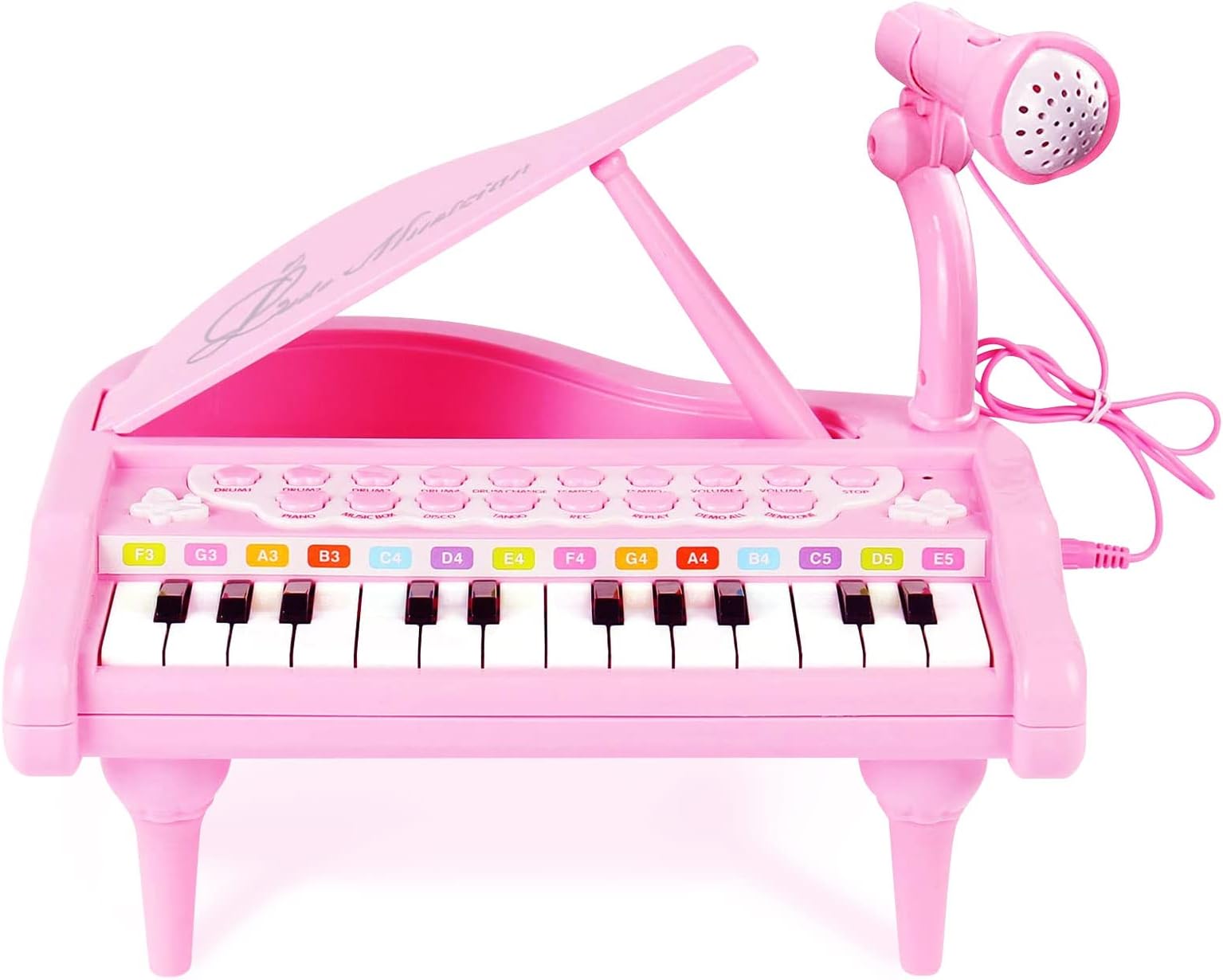 Conomus Piano Keyboard Toy for Girls-1 2 3 Year Old Girls First Birthday Gift -24 Keys Toddler Piano Multifunctional Musical Electronic Toy