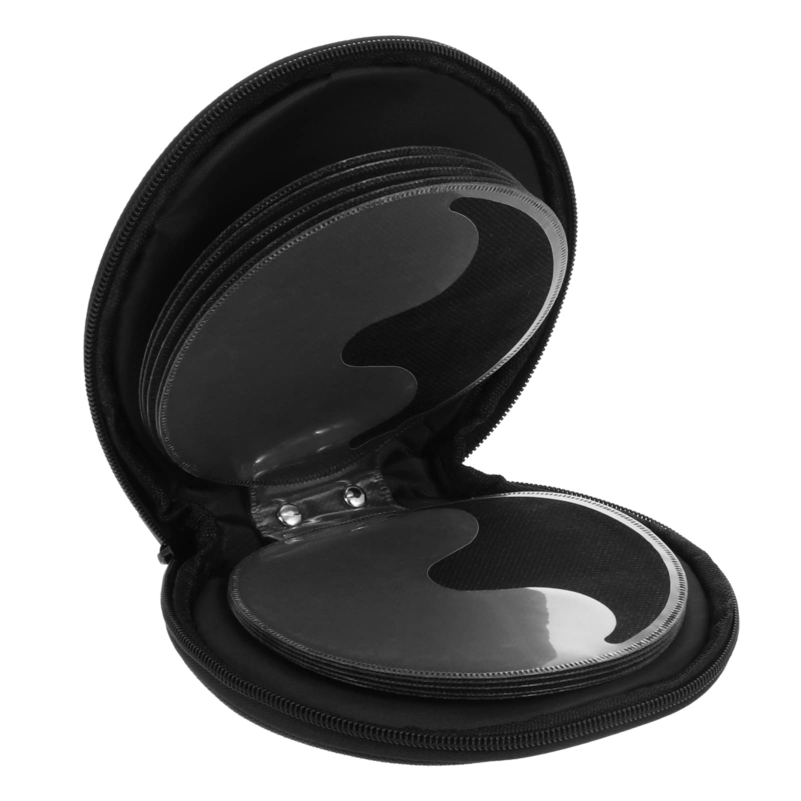 HEALLILY Car CD Case 20 Capacity CD Discs Bag Cloth Black Zipper Disc Storage Wallet Holder Portable Disc Vcd Binder Movie CD Organizer for Home Office-image-34