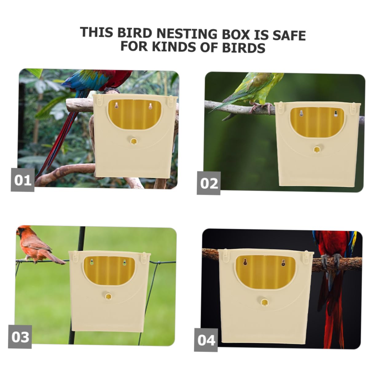 ORFOFE Haustierkäfig Hängebox Vogel Inkubationsbox Nisthaus 3pcs Vogelnistkästen Für Vögel