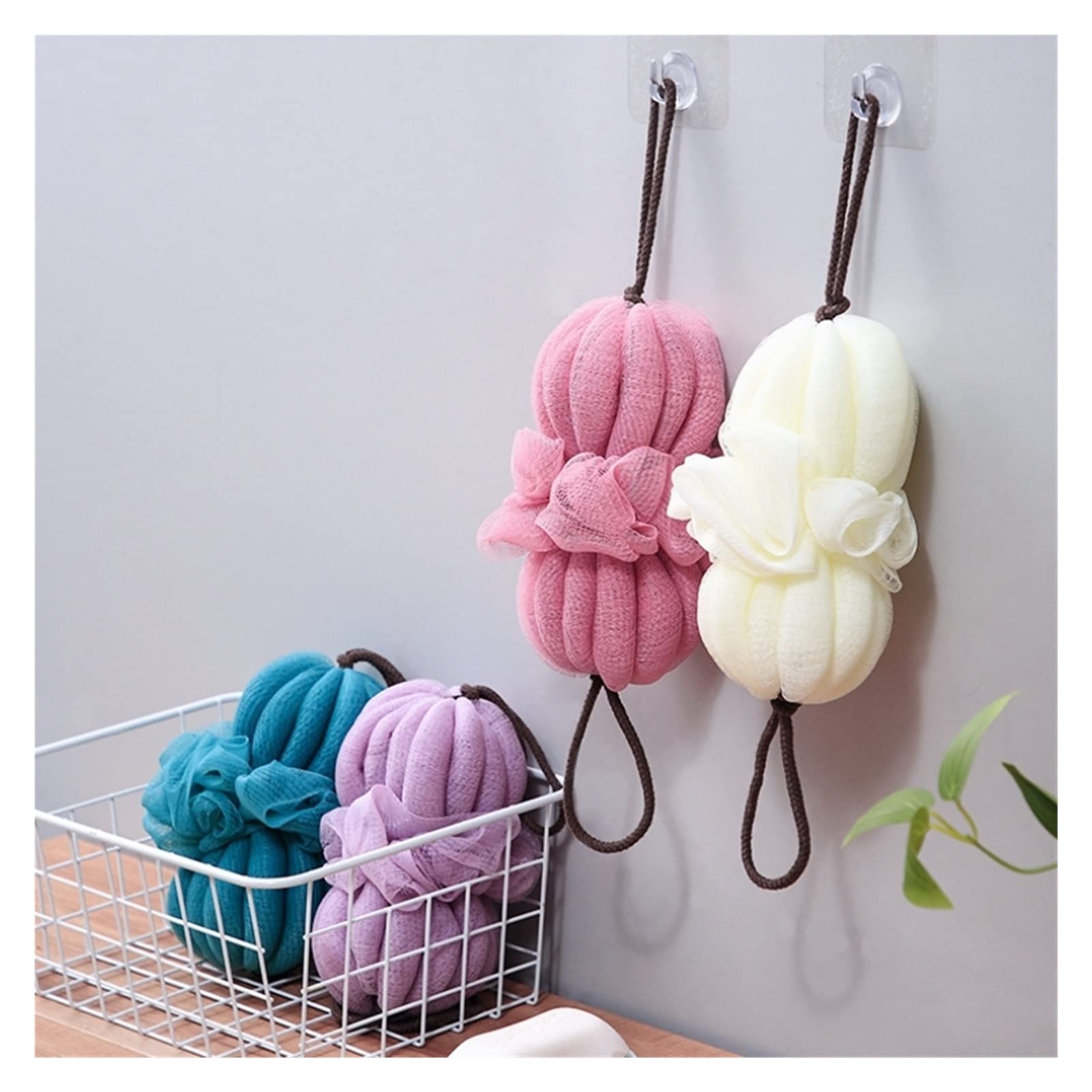 Serviette de bain longue ZZSRJ pour le dos avec fleur de massage