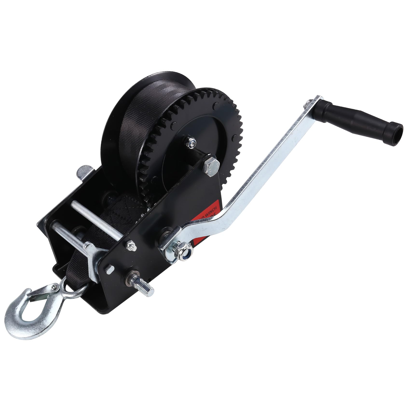 Oewwthy Light 3500Lb/1600Kg Hand Gear Winch Heavy Duty Rope Crank With Webbing Manual Winch Dual Gear Tools For Truck And Trailers