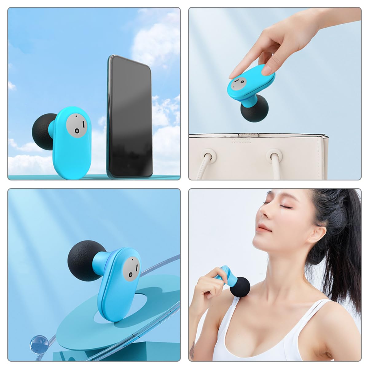 Beavorty 5 Piezas Masajeador Eléctrico De Agarre De Fascia Herramienta De Masaje Muscular Corporal Dispositivo De Corporal Pequeño Bolsillo Suministro De Cuerpo El Plastico