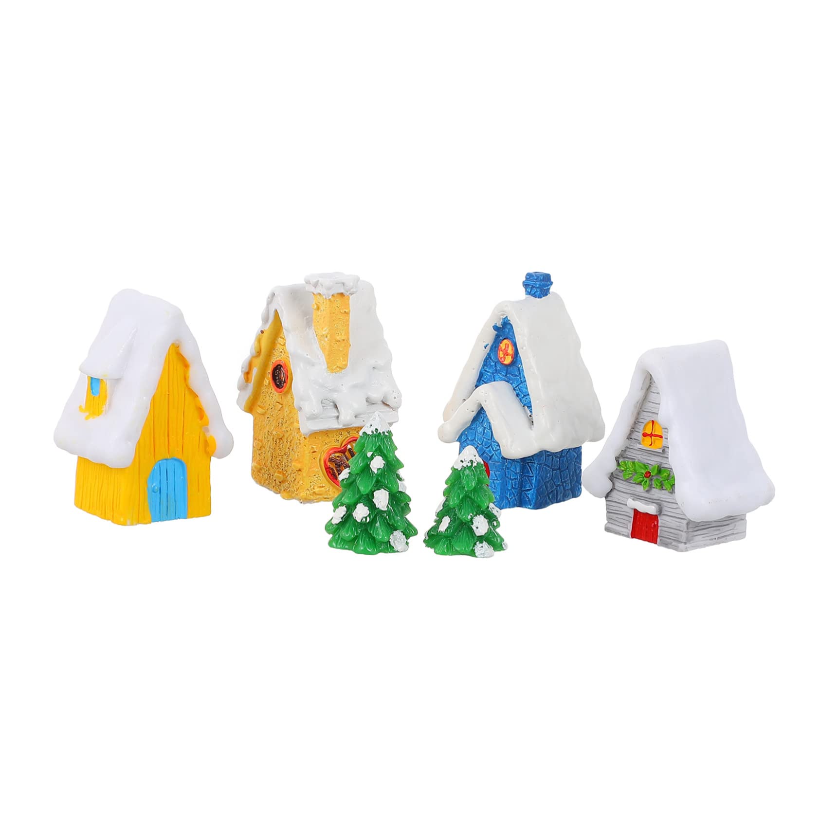BESPORTBLE 6pcs Christmas Ornament Dollhouse Miniature Crafts for Holiday Decor Includes and Pine Trees for Christmas Village Decoration
