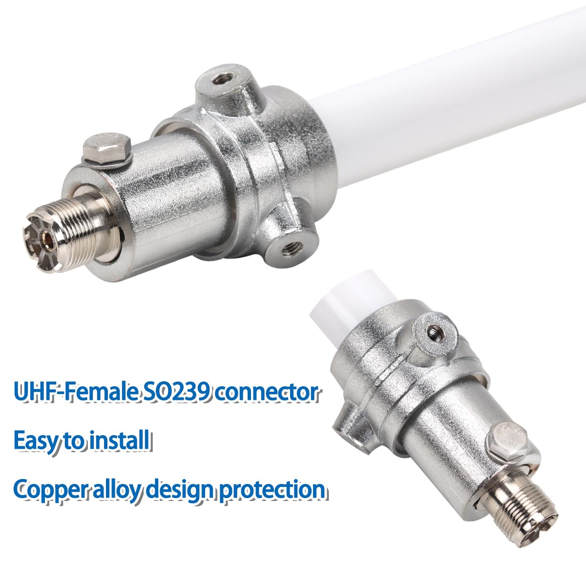 GMRS Antena base 462-467MHz, 7.2dBi de fibra de vidrio de alta ganancia GMRS UHF-Fhembra, conector SO239, antena compatible con radioaficionado móvil GMRS
