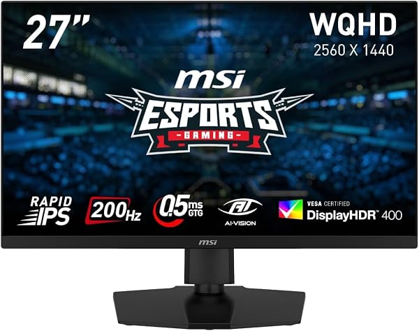 MSI ゲーミングモニター MAG 274QPF E20 27インチ/WQHD/RAPID IPSパネル/200Hz/0.5ms(GTG、最小値)/DisplayHDR 400/PIP/PBP/HDMI2.0b/DP 1.4a/USB Type-C/縦横回転・高さ調整/ピボット/VESA100/メーカー3年保証 - 1