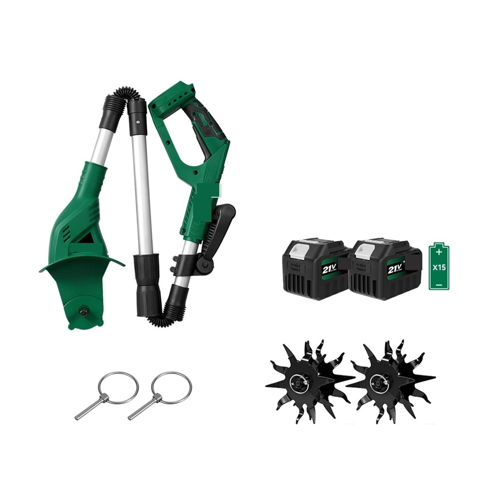 Cultivador inalámbrico potente de 21V y 200mm para airear el suelo sin esfuerzo