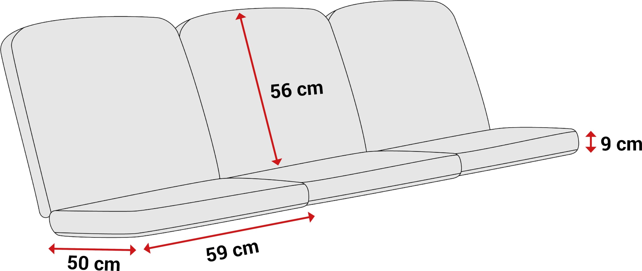 ANGERER Freizeitmöbel GmbH Hollywoodschaukel Auflage Comfort - passend für viele 3-Sitzer Hollywoodschaukeln - Schaukelauflage Made in Germany (Grau)