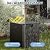 SierraSquad 28-Gallon Waterproof Outdoor Storage Box, Lockable Resin Deck Box with Lid, Patio Storage Bin for Pool, Garden Tools & Backyard, All-Weather Protection, Black Wicker