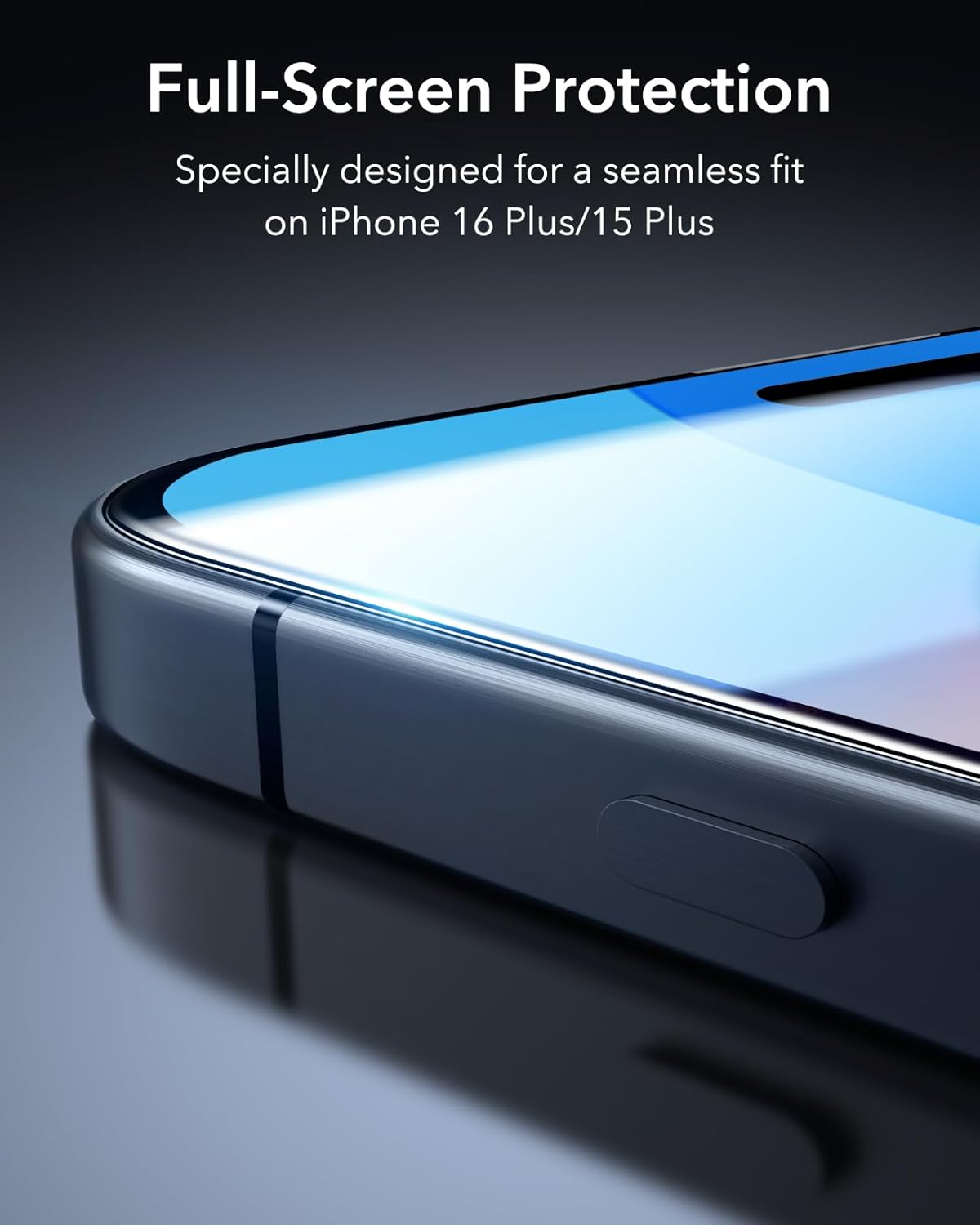 ESR 3 Pack for iPhone 16 Plus/iPhone 15 Plus Screen Protector, Tempered Glass Film with Easy Installation Tool, 9H Hardness, Military-Grade Shatterproof, Full Coverage, HD Clear, Scratch Resistant - Image 5