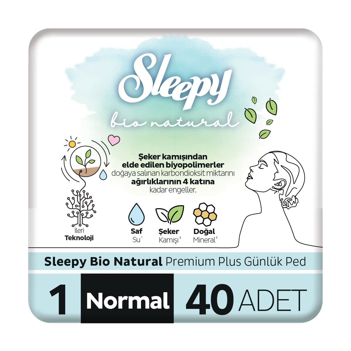 Sleepy Bio Natural Premium Plus Günlük Ped Normal 40 Adet Ped
