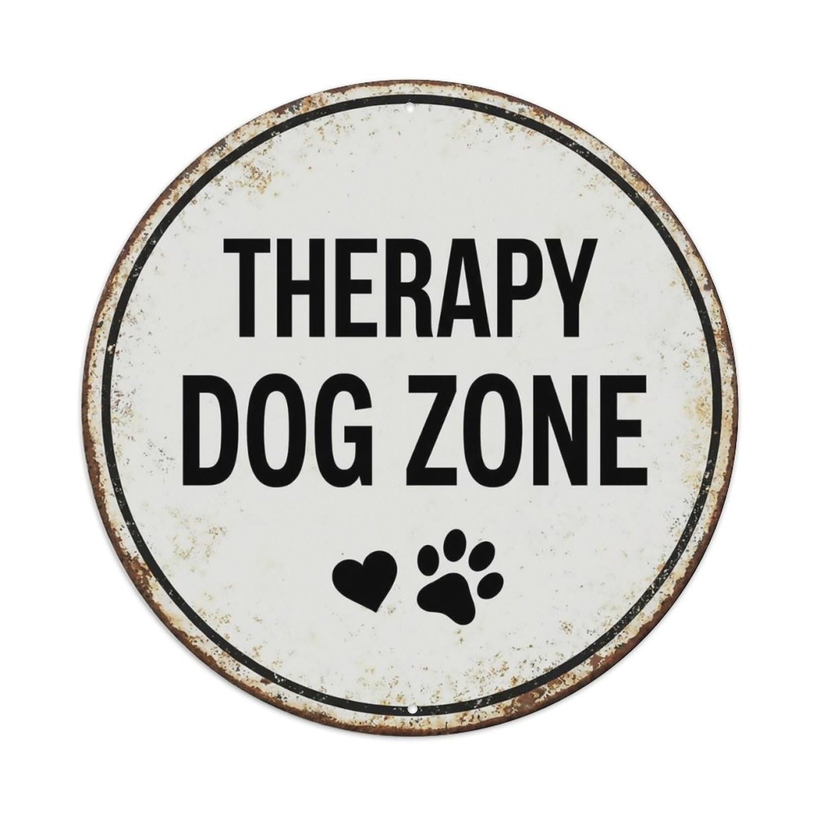 Vintage Therapy Dog Zone Area Metal Tin Sign