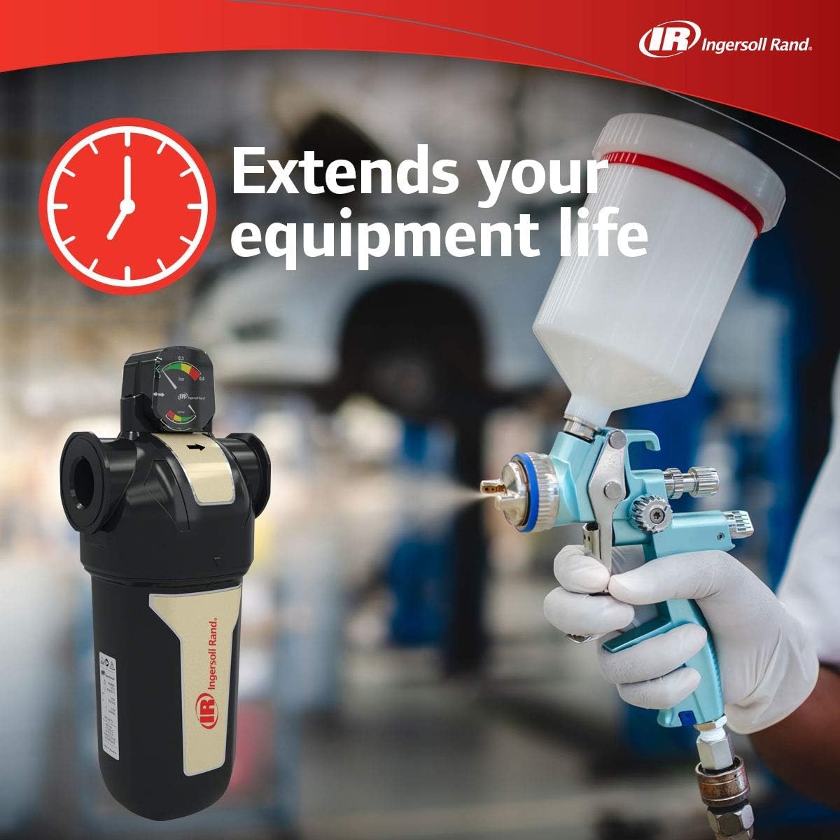 Ingersoll-Rand High Efficiency Compressed Air In-Line Filter FA75IH, 3/4" Inlet, SCFM 45