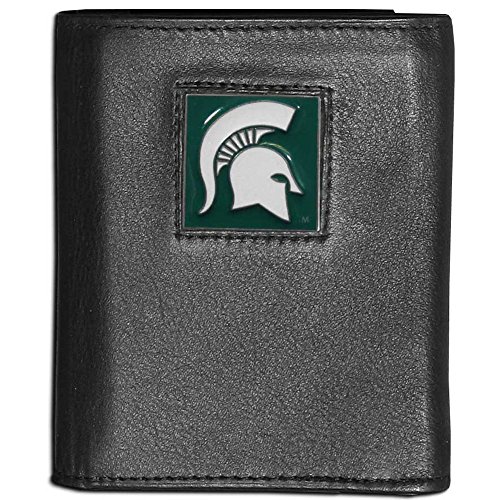 Ncaa Siskiyou Sports Mens Michigan State Spartans Deluxe Leather Tri-Fold Wallet One Size Black #TOP15