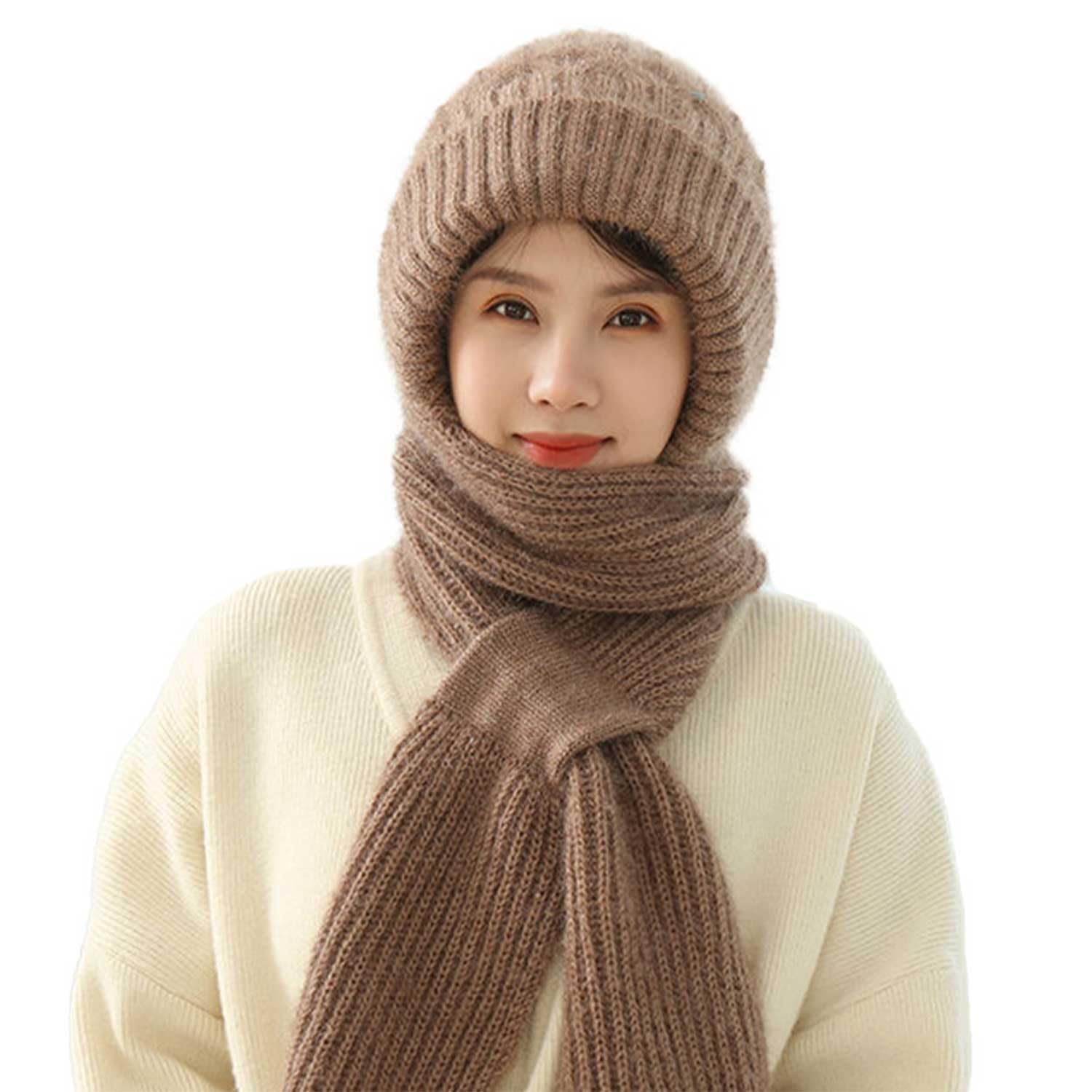 Integrated Ear Protection Windproof Cap Hat, Thickening Winter Warm Beanie Hat