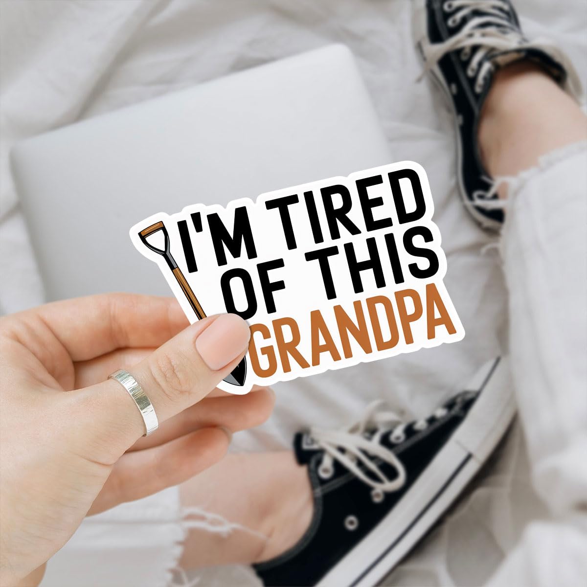 3 szt. 'I'm Tired of This Grandpa' naklejka zabawna łopata dziadek humor prezent dziadek naklejki jestem zmęczony tym dziadkiem naklejki dziadek naklejka na laptopa butelka wody skrzynka narzędziowa