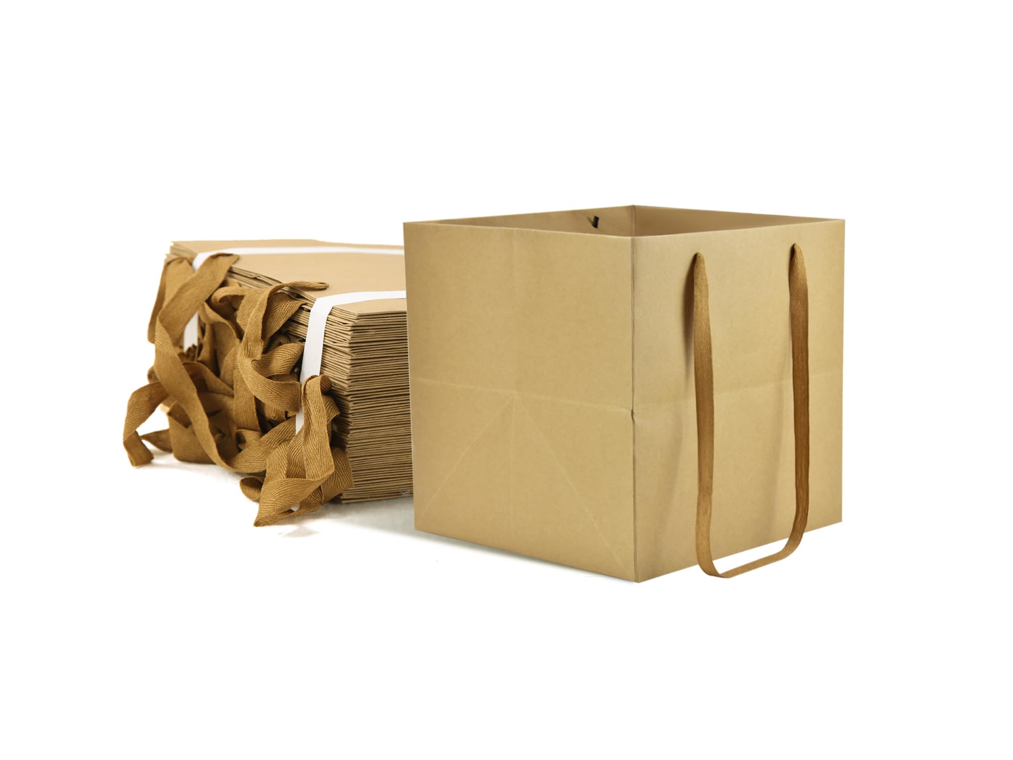 Busta In Carta Kraft Fondo Pieno Verde Inglese Con Manici In Carta Ritorta - Foto 11