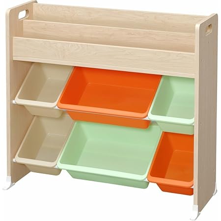 Amazon Co Jp アイリスオーヤマ おもちゃ箱 絵本棚付き キャロット 幅85 6 奥行34 7 高さ79 8cm トイハウスラック Ethr 26
