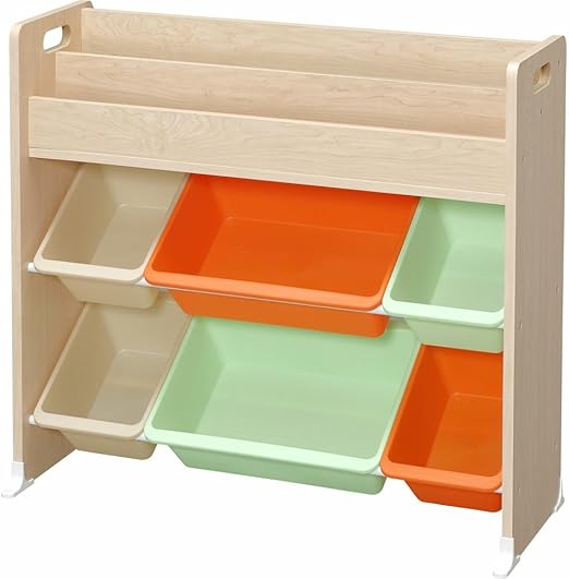 Amazon Co Jp アイリスオーヤマ おもちゃ箱 絵本棚付き キャロット 幅85 6 奥行34 7 高さ79 8cm トイハウスラック Ethr 26
