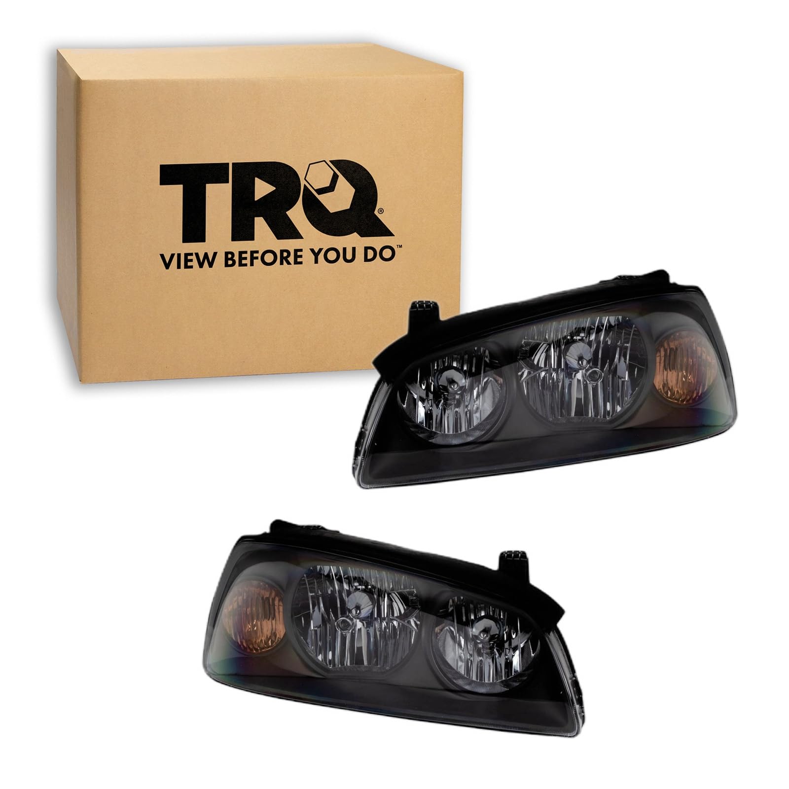 TRQ Headlight Assembly Set HY2502130 HY2503130 Compatible with 2004-2006 Hyundai Elantra