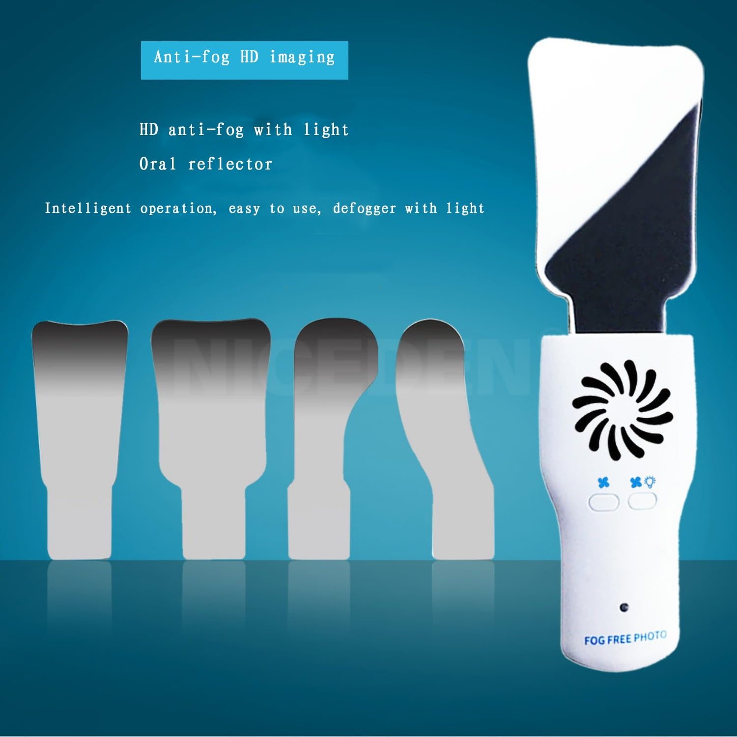 Specchi for fotografia dentale Specchi intraorali antiappannamento con impugnatura a LED, riflettore bifacciale Specchi ortodontici Kit for la cura dei denti