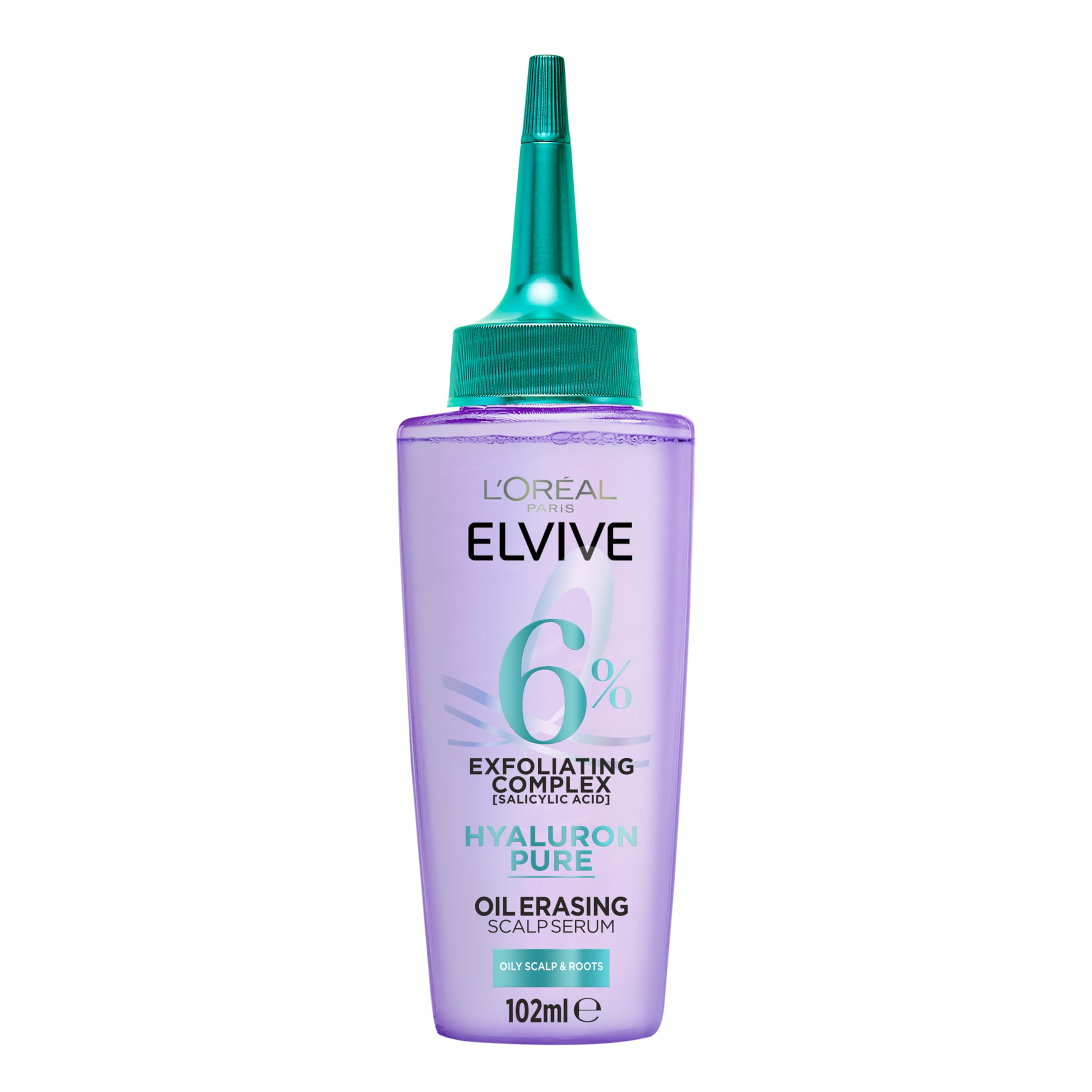 L’Oréal Paris Elvive Hyaluron Pure Oil Erasing Scalp Serum, 72H Purifying, For Oily Scalp & Dry...