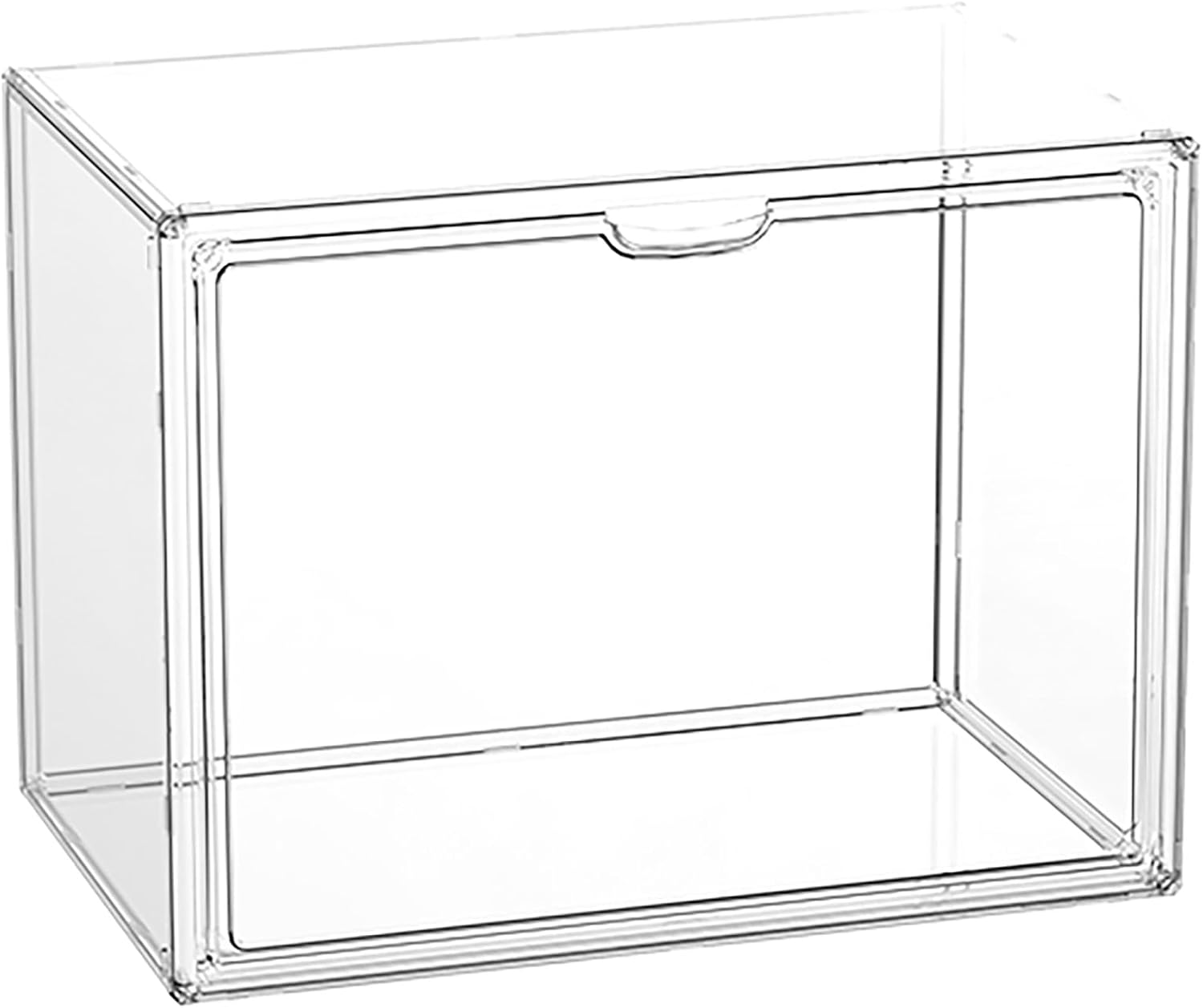 Clear Display Case for Figures, Collectibles, Shoes, and Handbags - Stackable with Magnetic Closure, Easy Installation, Ideal Storage Solution