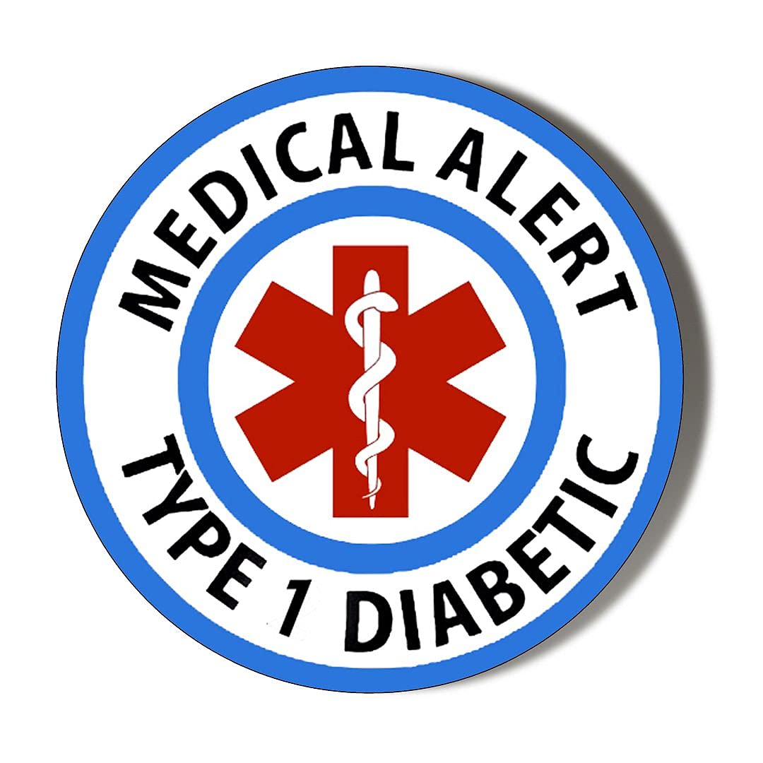 Gift Insanity Multi Medical Alert Type 1 Diabetic White 10 X 49Mm Vinyl Stickers Pack Of 10