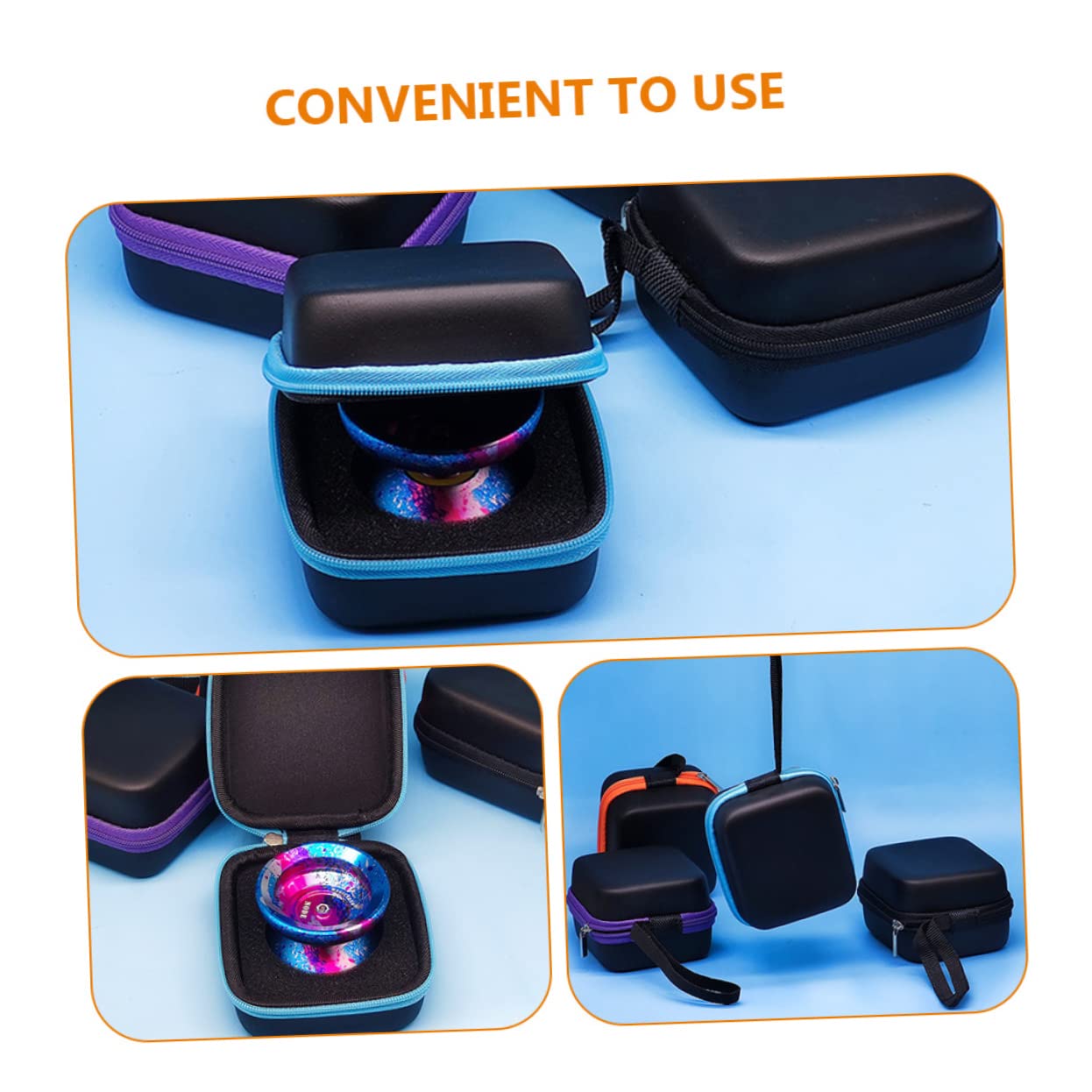 TOYANDONA 4pièces Pochette De Rangement pour Yo-yo De Transport Pratique Et Portable avec Design Unique Couleur Bleue avec Bordures Parfait