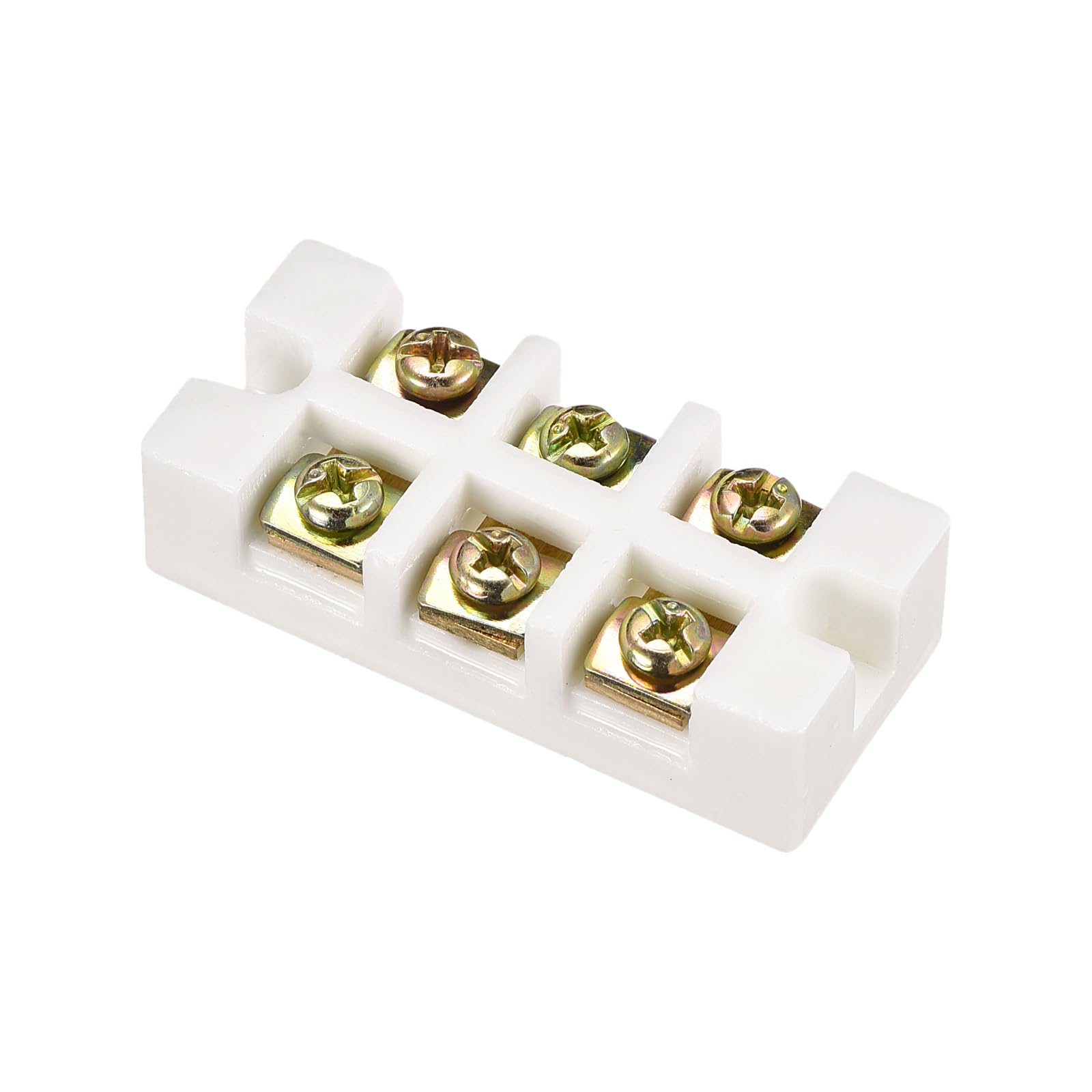 Rebower Porcelain Ceramic Terminal Block Heat Resistance 3 Way Terminal,[for Wire Connector,Electrical Field] - 58x25x14mm /1 Pcs