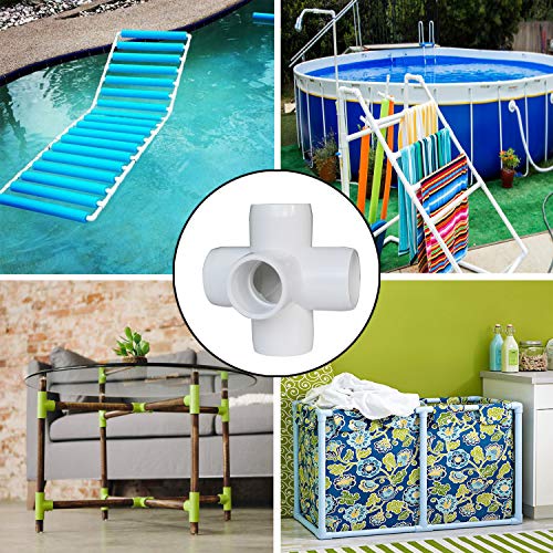 12Pack 5-Way 3/4Inch PVC Fittings, Heavy Duty Furniture Grade PVC Pipe Connectors, White 5 Way Side Outlet Tees, PVC Elbow Corner Fittings for Building PVC Furniture Greenhouse Shed Tent Storage Frame - Thumbnail 5