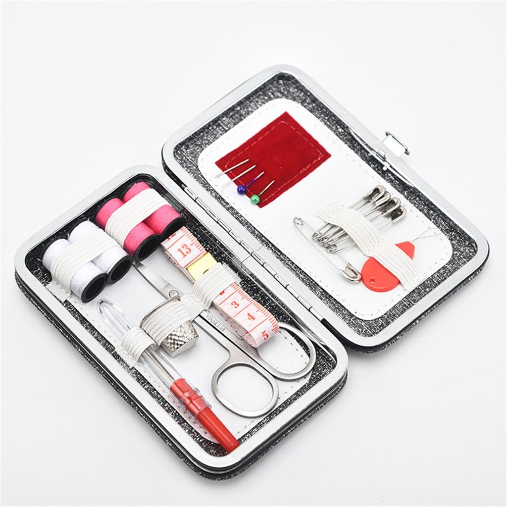 Bolsa de Costura portátil para el hogar, Kit de Costura de Viaje Multifuncional, 18 Piezas, Kit de reparación de Costura