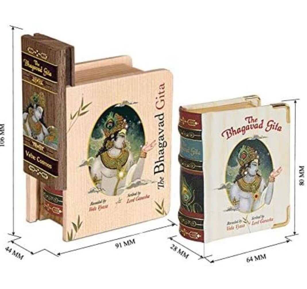 Tatva Yog The Bhagavad Gita With Wooden Box, Symphony of the Spirit and Classics of Indian Spirituality, Spiritual Reading, Miniature Edition A8
