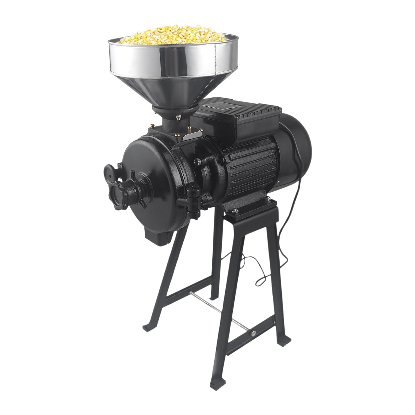 Moulin à céréales électrique 2200 W - 2200 W - Hachoir à céréales - 1400 tr/min - Avec 1 entonnoir - Pour riz, maïs, céréales, café, blé