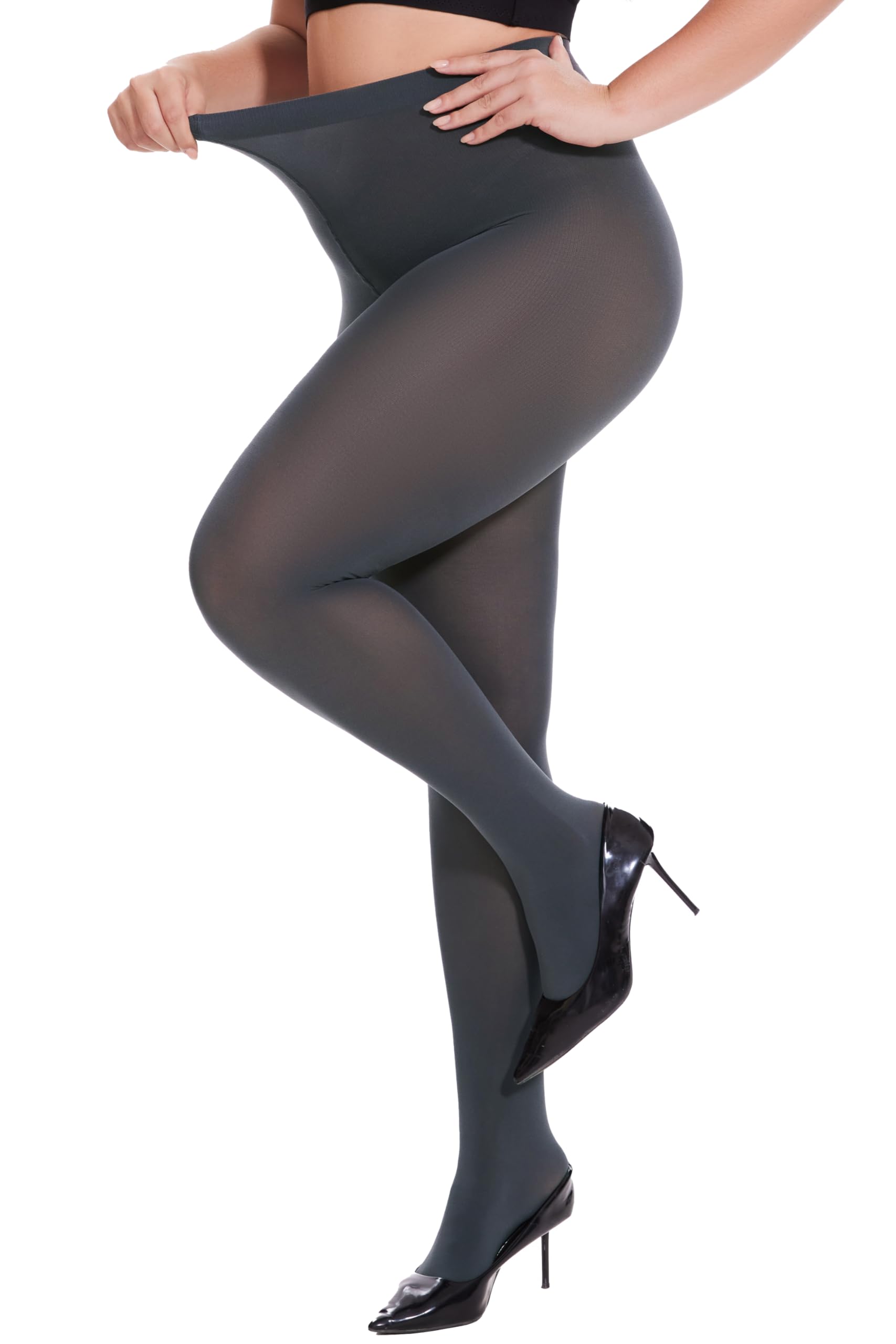 CozyWow Damen Strumpfhose Elastisch Semi-Blickdicht Strumpfhosen Plus Größen XL-4XL