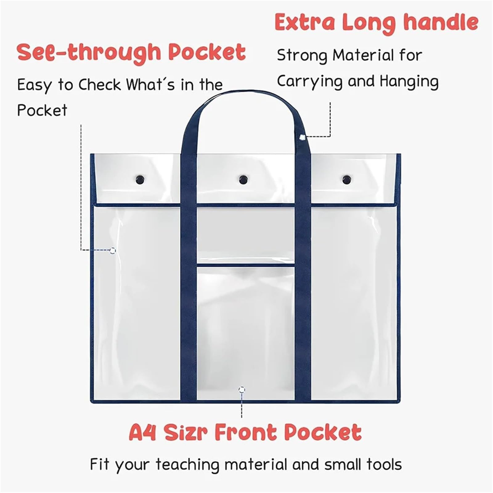 Bolsa Para Tablero De Dibujo De Artista Carpeta transparente de PVC de gran capacidad, bolsa portátil for tablero de dibujo, bolsa de almacenamiento de papel for bocetos y carteles, bolsa for pizarra