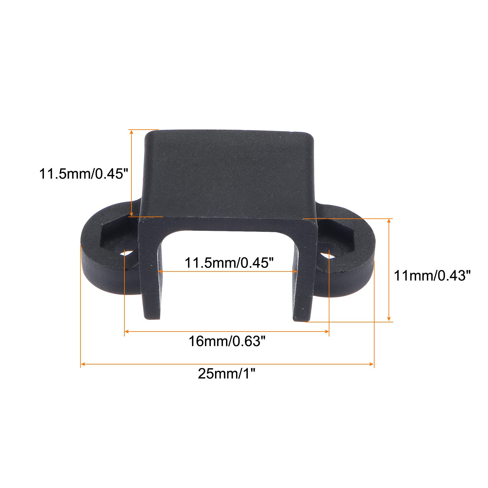 MECCANIXITY Motor Mounting Bracket Motor Base 11.5mm Black with Screws Nuts for N20 Micro Gear Motor 2 Pack