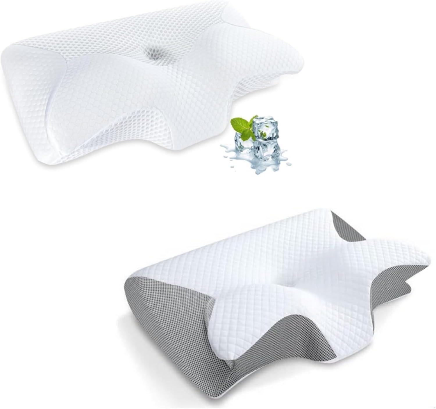 HOMCA Memory Foam Cervical Pillow, 2 in 1 Ergonomic Contour