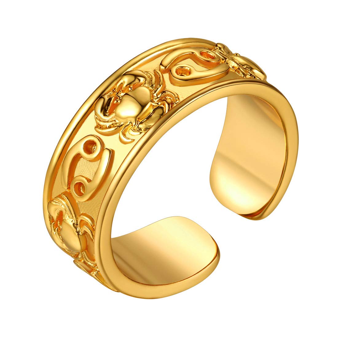 FindChic3D Signos Zodíaco Anillos Ajustable de Oro Año Fino Tratado Mujeres Anillos Hombres con Estuche de Regalo