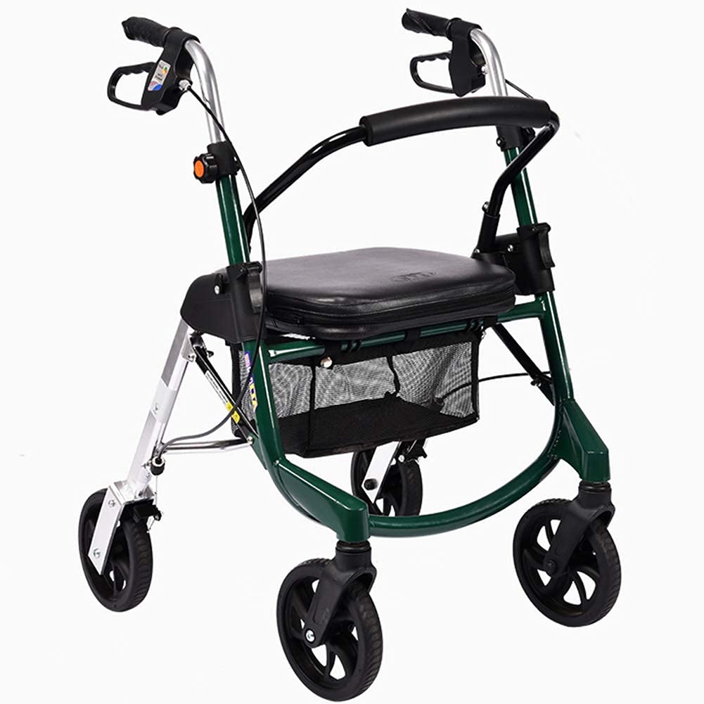 Buy Walkers for seniors, Folding Walker,Aluminum Rollator Walker with Seat,with 8 Inches Wheels