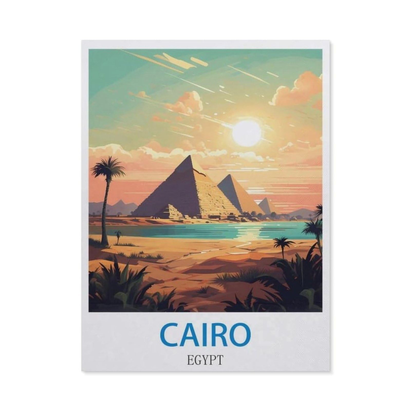BEAYODKP 5D Diamond Painting，Cairo Egypt，Diamond Embroidery Cross Stitch（50 x 60 cm/19.68 x 23.62 inches）-CM25