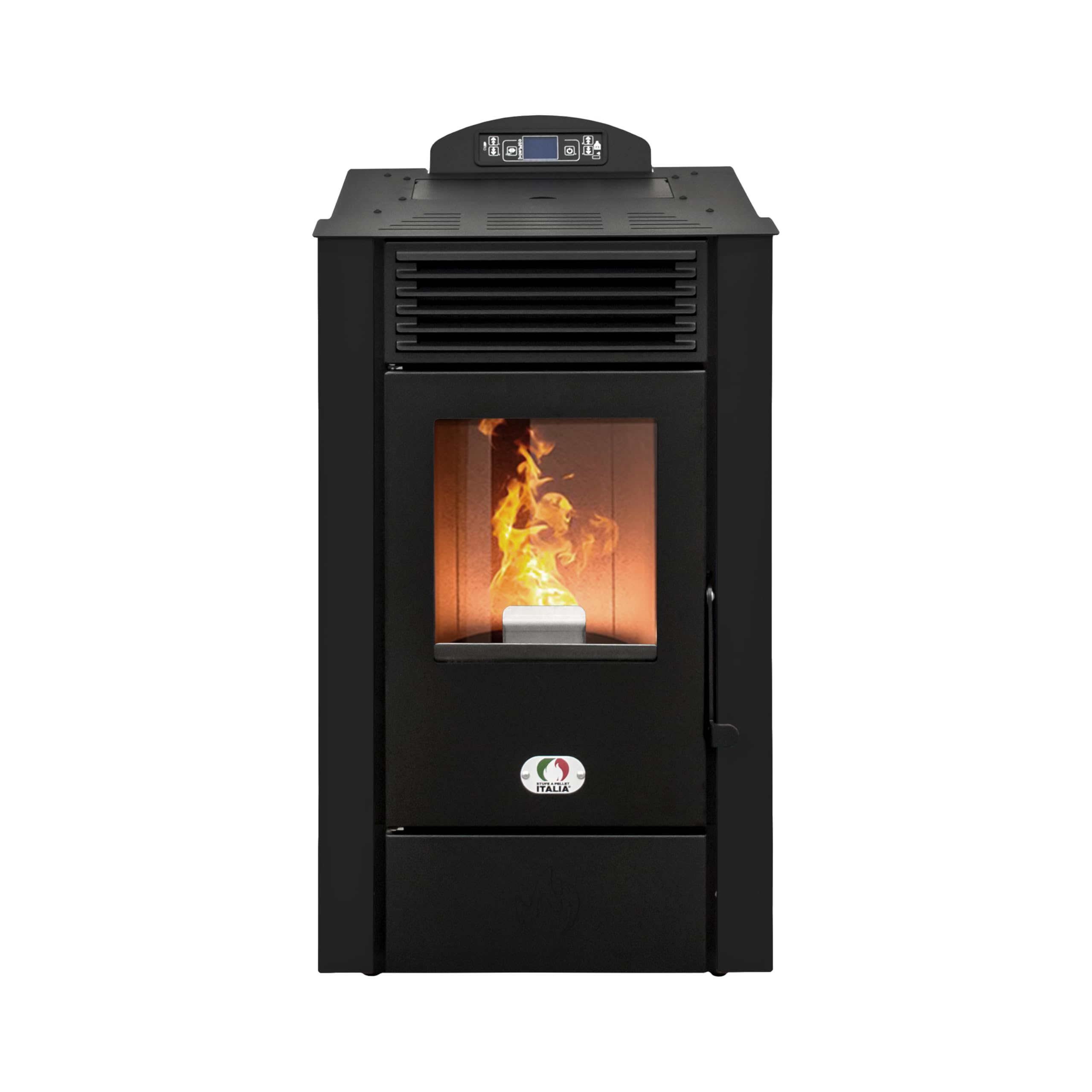 STUFE A PELLET ITALIA Alaska 9 kW WiFi 5 Gwiazdki - Piec Powietrzny Wentylowany Skuteczność 92% Ogrzewa 80 m² Autonomia 20H Certyfikat 5 Gwiazdek Kontrola WiFi Programowalna 5 Moców 24-miesięczna