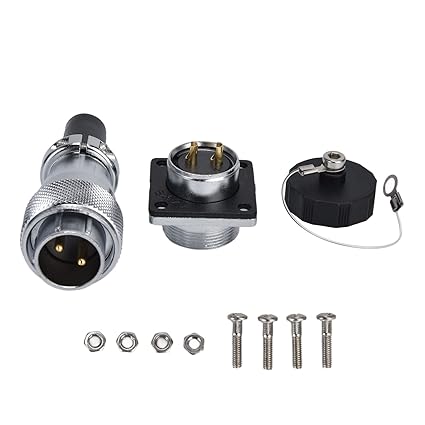 Wedinard Aviation Plug Socket, Thread Panel Metal Male Female Industrial Connector LED Industrial Equipment Electrical 500V for AC Signal for Wire