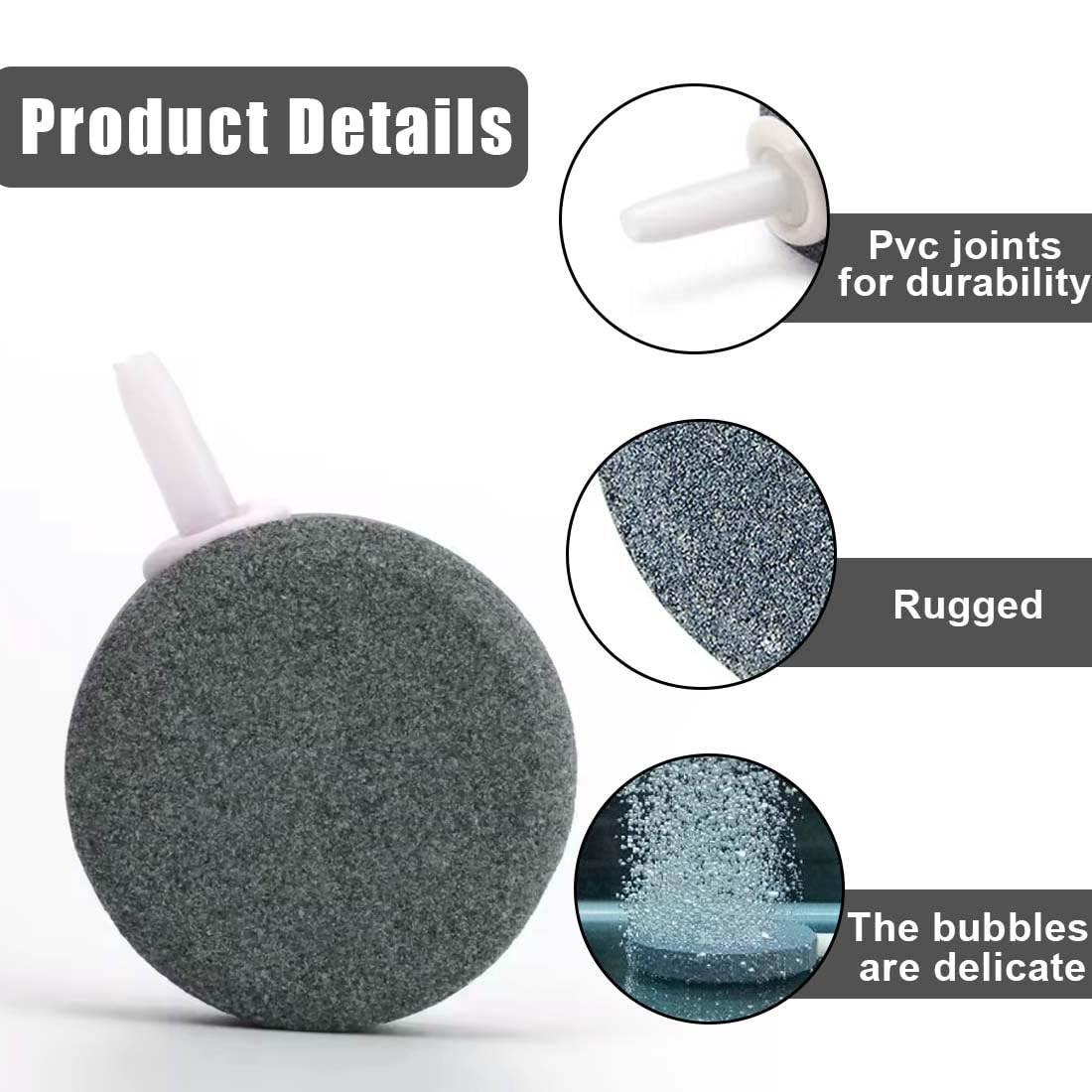 4 Pietre Porose Per Acquario - Diffusori Ossigeno Con Bolle Finissime, Per Pompe Aria - Foto 8