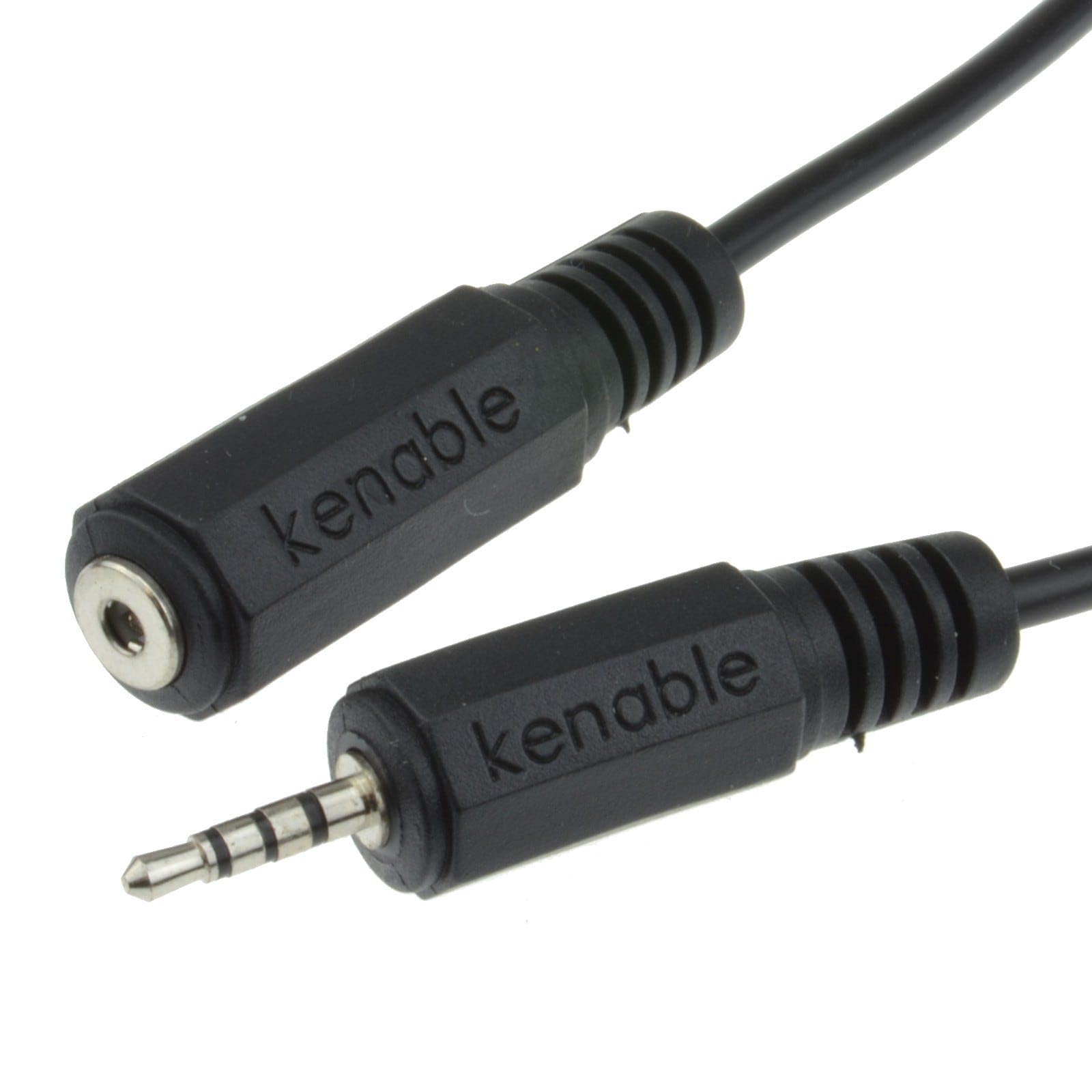 Kenable 4 Pole 3 Bands 2.5mm Male To Female Jack Extension Av Cable Lead 3M from B&Q